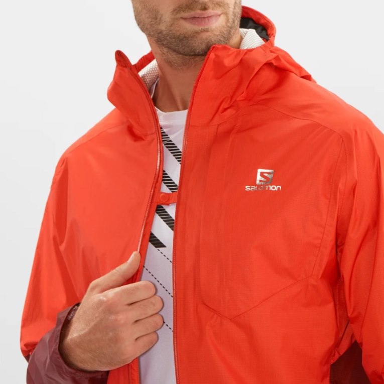 Salomon Bonatti Waterproof Men's Shell Jackets Red | CA 23R60